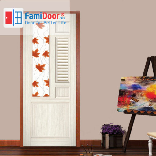 CỬA NHỰA GỖ GHÉP THANH NG G12 tại Showroom famidoor 0824.400.400