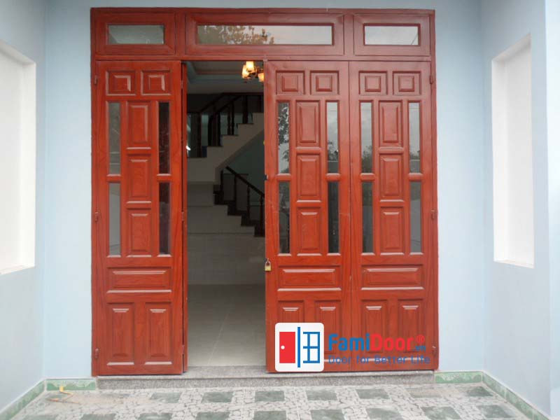 CỬA NHỰA GỖ GHÉP THANH NG G12 tại Showroom famidoor 0824.400.400