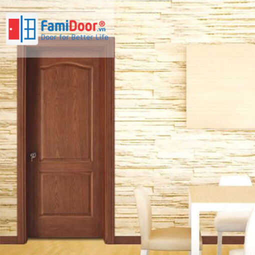 Cửa gỗ HDF VENEER OAK2 tại Showroom Famidoor 0824.400.400