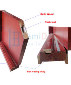 Mặt cắt cấu tạo cửa gỗ chống cháy