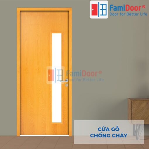 Cửa Gỗ Chống Cháy MDF Veneer P1G1 soi FMD