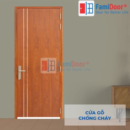 Cửa Gỗ Chống Cháy MDF Veneer P1R2 Xoan dao FMD