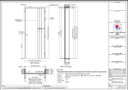 Bản vẽ chi tiết cửa gỗ công nghiệp MDF mẫu DM 1035