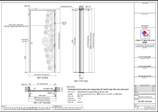 Bản vẽ chi tiết cửa gỗ công nghiệp MDF mẫu DM 1137