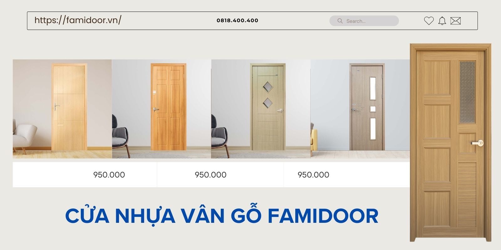 Mẫu cửa nhựa giả gỗ tại Famidoor