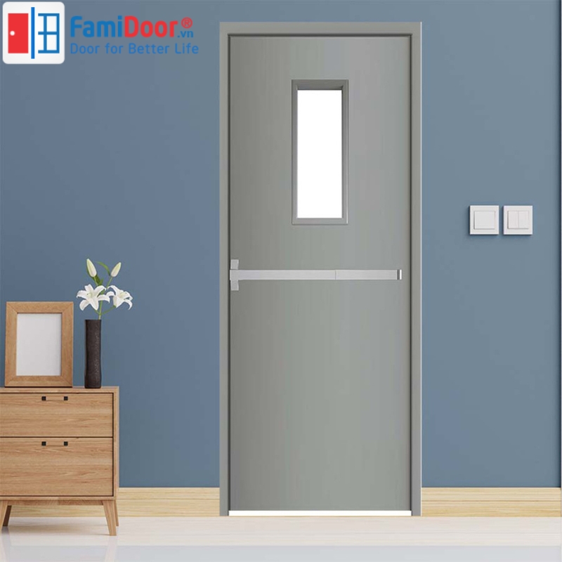 Cửa Chống Cháy Đồng Tháp - 8+ Mẫu Cửa Bán Chạy Giá Tốt 2025 Cửa chống cháy có ô kính và thanh thoát hiểm