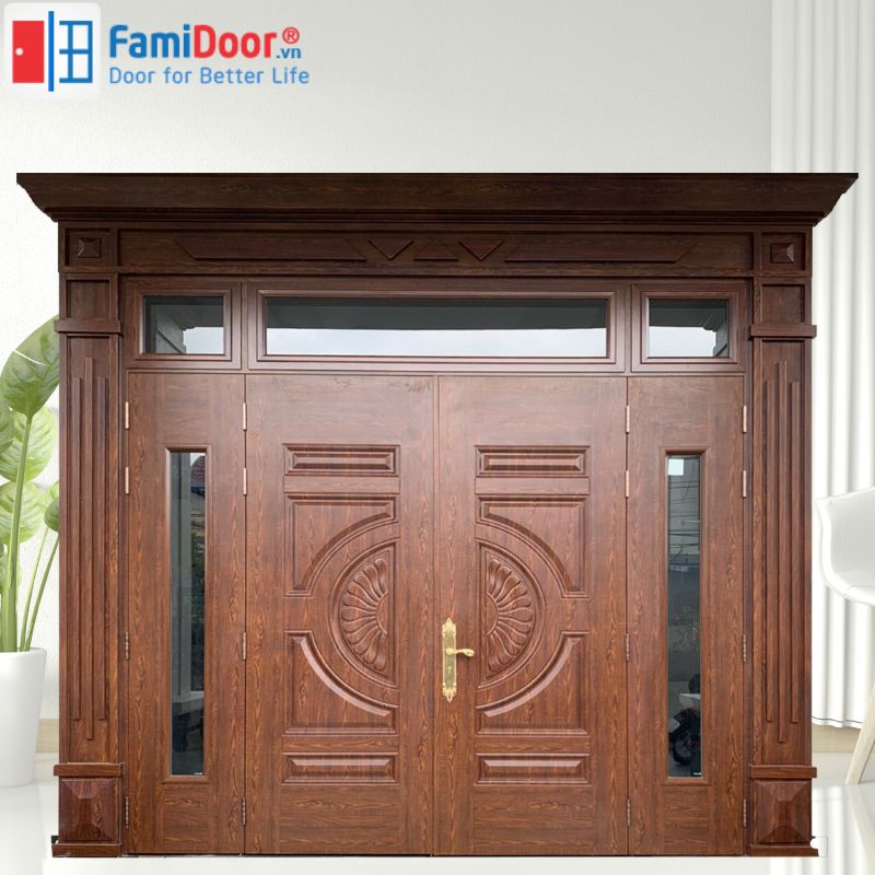 Cửa Thép Vân Gỗ Bình Dương - Ưu Nhược Điểm Của Sản Phẩm Cửa thép vân gỗ dáng 4 cánh