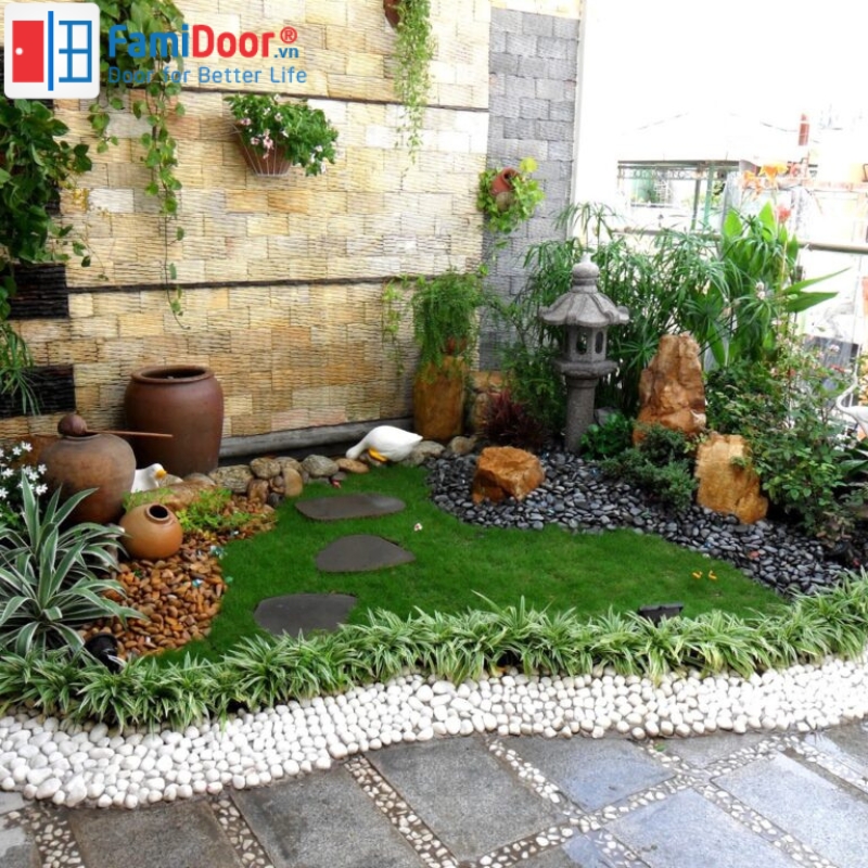 Giải Đáp Cửa Chính Đối Diện Cổng Hàng Xóm Có Tốt Không? Trang trí tiểu cảnh trước vị trí cửa chính