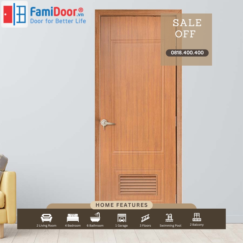 Cửa gỗ MDF Veneer có ưu điểm nổi bật về tính thẩm mỹ 