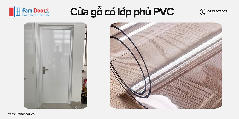 Cửa gỗ nhà tắm có lớp phủ PVC chịu nước