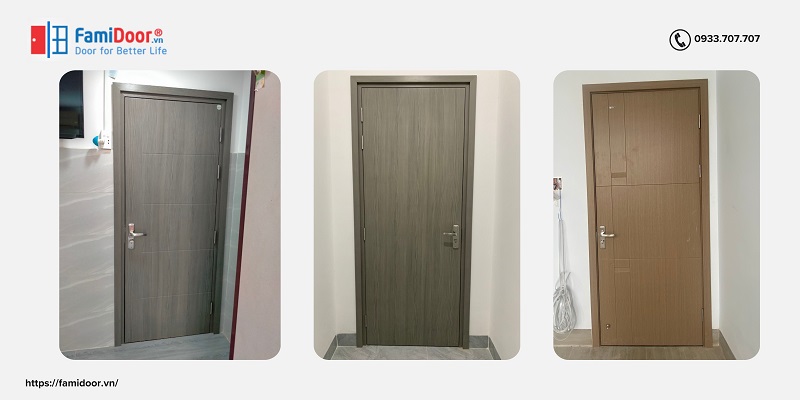 Cửa gỗ nhựa chịu nước giá rẻ sử dụng nguyên liệu nhập khẩu