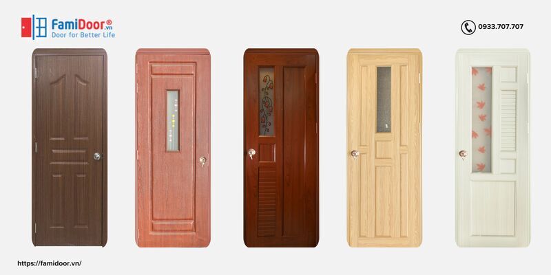 Cửa nhựa Malaysia thiết kế họa tiết đơn giản, hợp thẩm mỹ