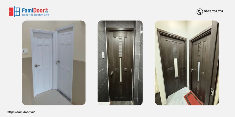 Hình ảnh thực tế của cửa nhựa Đài Loan lắp đặt nhà vệ sinh