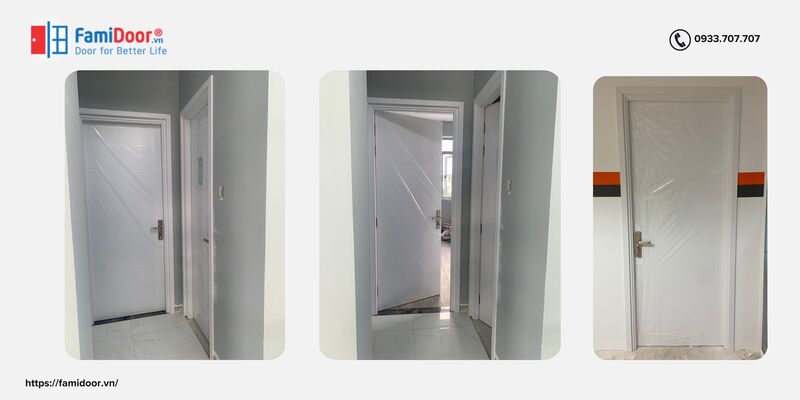 Mẫu cửa gỗ nhựa ghép thanh thiết kế độc đáo