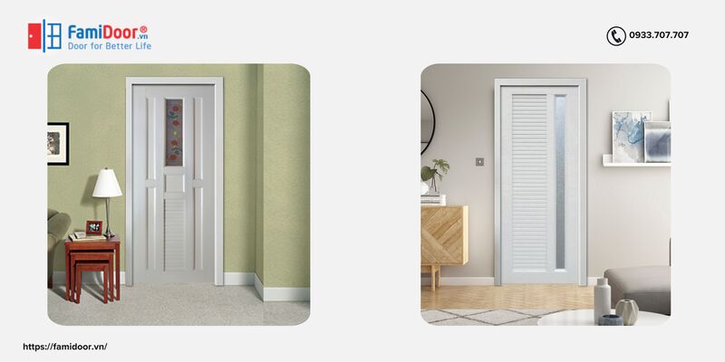 Mẫu cửa nhựa Đài Loan màu sáng sạch sẽ