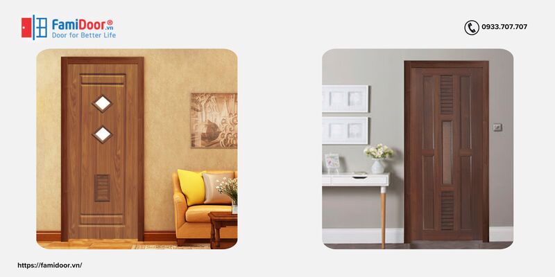 Mẫu cửa nhựa Đài Loan màu trầm ấm ấn tượng