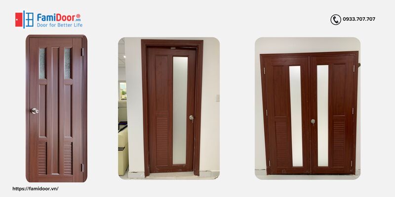 Mẫu cửa nhựa công nghệ Đài Loan giả vân gỗ tự nhiên