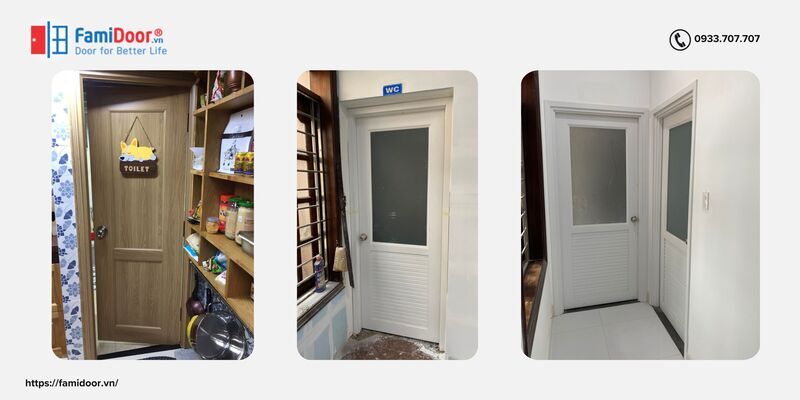 Một số mẫu cửa nhựa nhập Malaysia lắp đặt nhà vệ sinh, nhà tắm